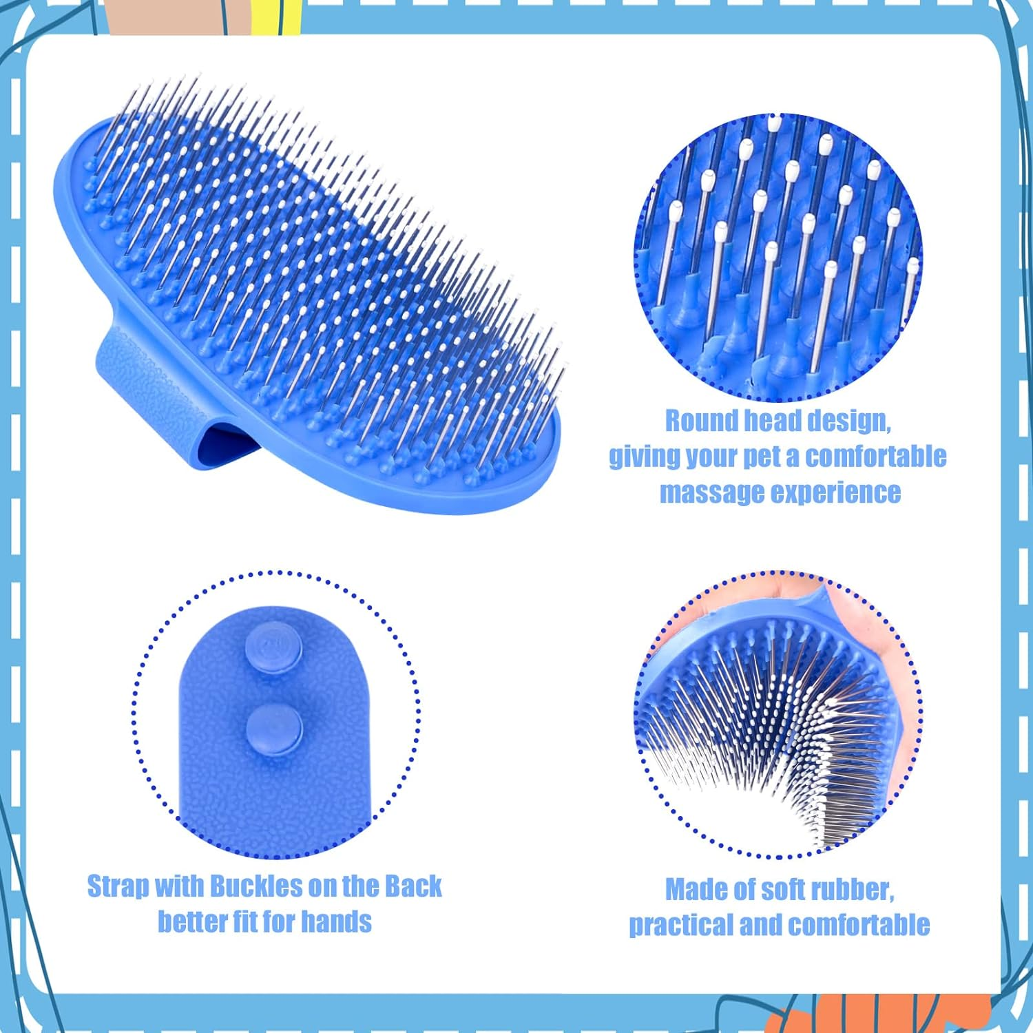 6-Piece Small Animal Grooming Set with Hair Remover, Nail Clipper, Flea Comb, Shampoo Brush for Rabbit, Hamster, Guinea Pig image number 1