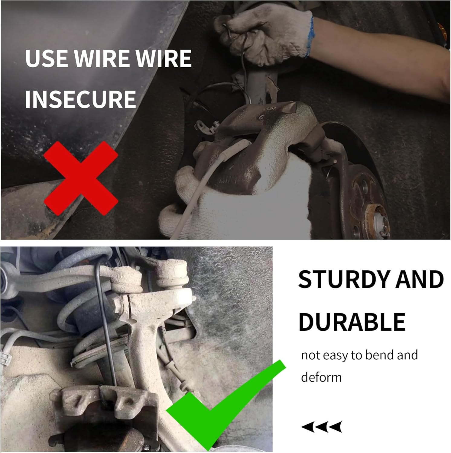 Junecarp 2PCS Brake Caliper Hangers,Durable Brake Caliper Hooks Suspension Tools for Changing Brake Pads,Strong Load-Bearing Brake Caliper Hanger Hooks Automotive Tool for Cars,Trucks (Black/2Pcs) image number 6