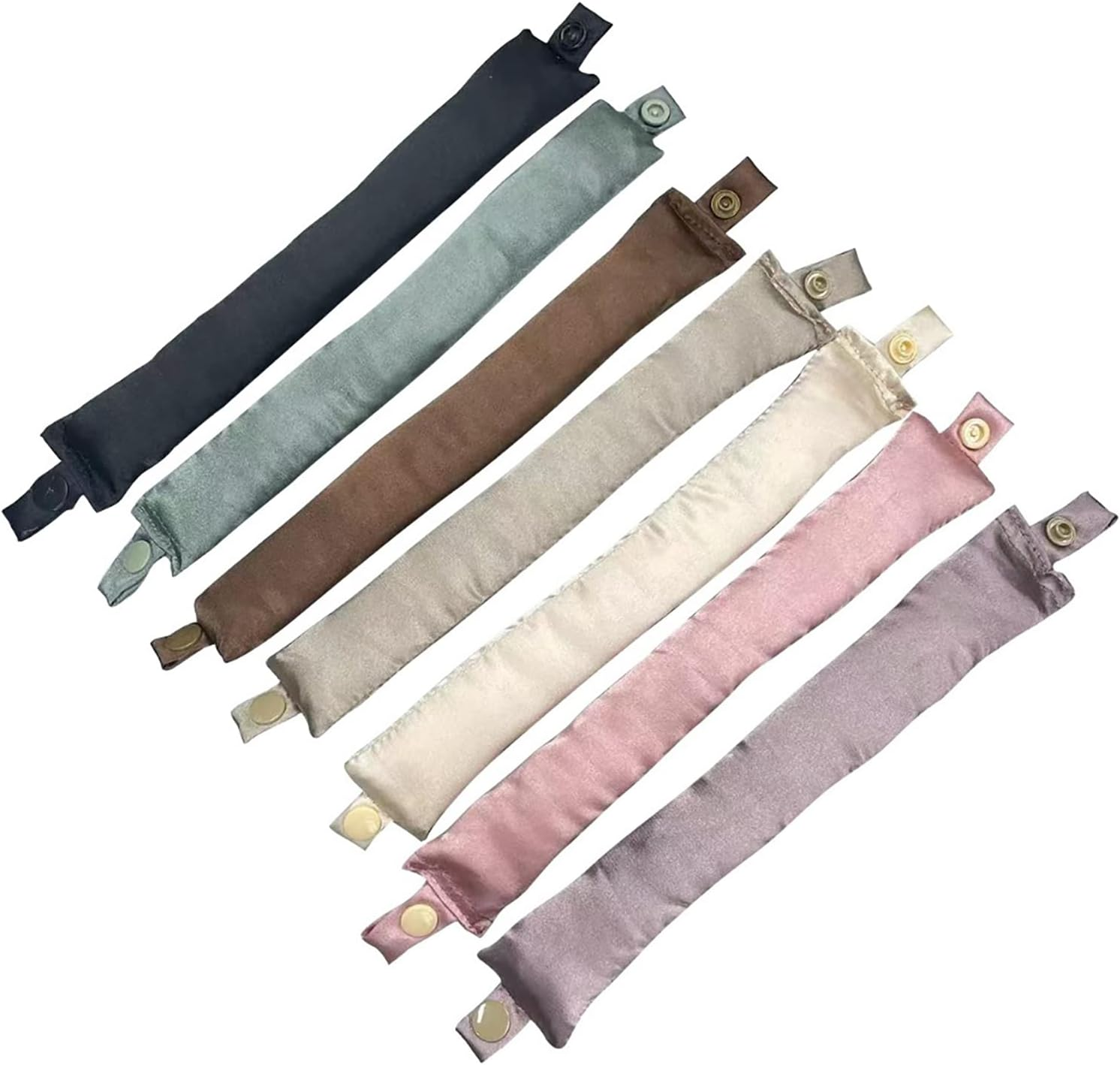 4PCS New Satin Heatless Hair Curler 2 Set, Rollers for Curls with Caps, Soft Curling Rod Headband Long Hair, Set Sleep in Overnight (Gold) image number 2