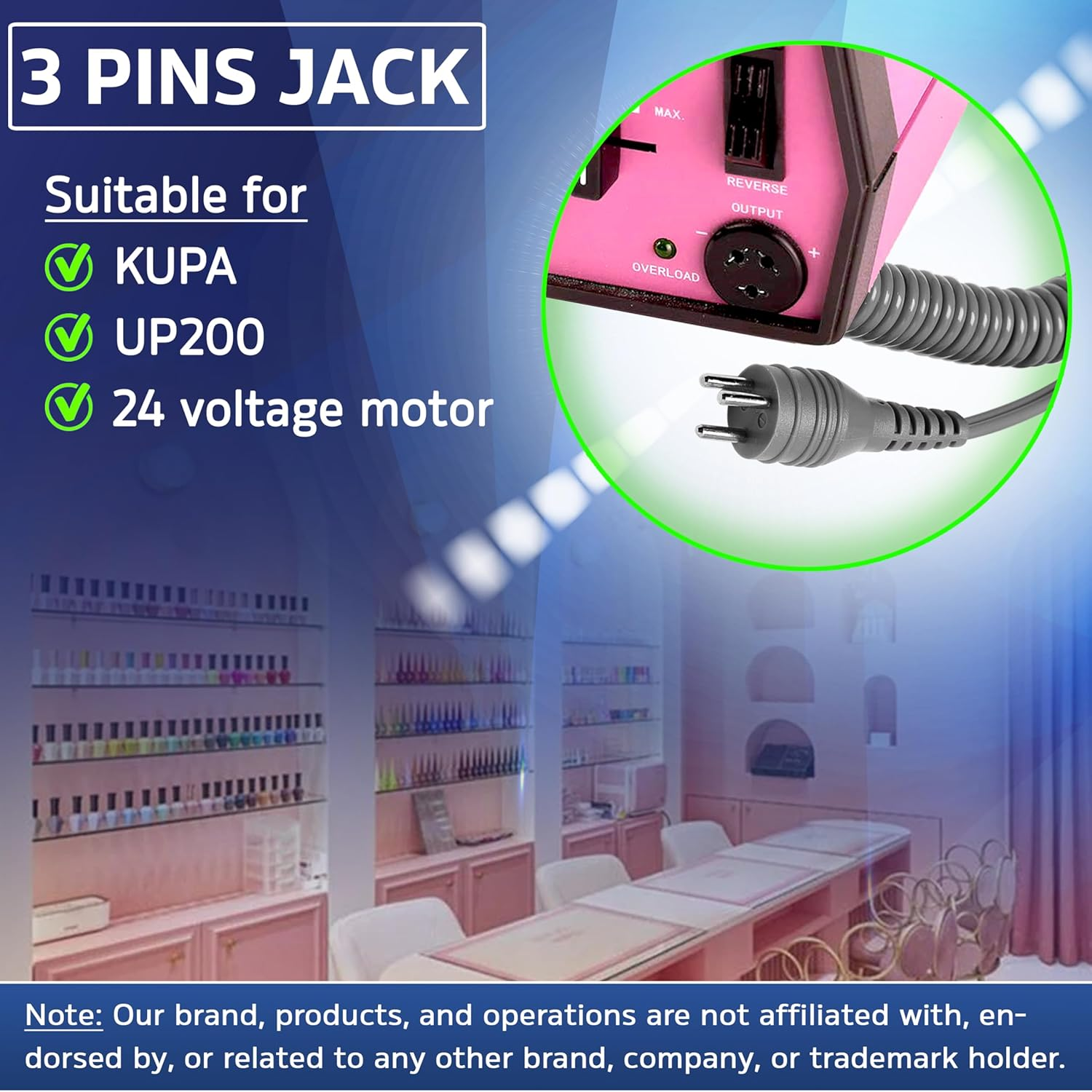 30.000RPM Professional Nail Drill Machine - Hand Drill for Nails - Replacement Nail Drill Handpiece Compatible with MP KP55, KP60, KP5000, UP-200 image number 3