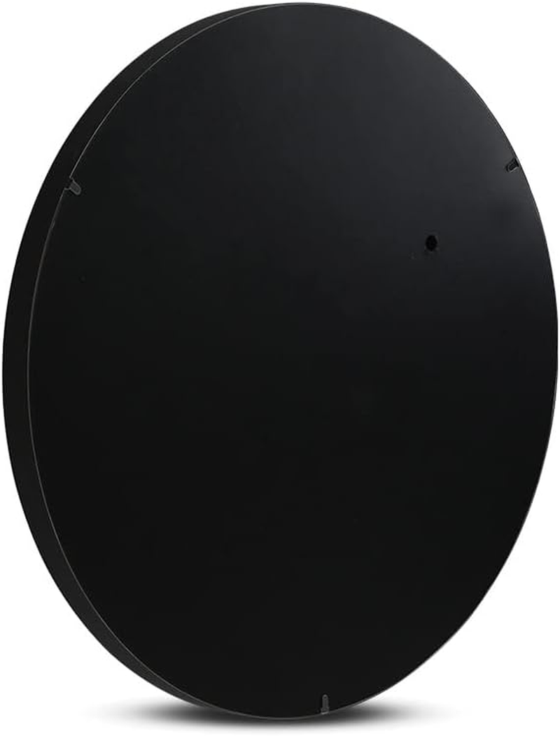 Embellir Wall Mirror, 90Cm Metal Frame Vanity Makeup Shower Bathroom Make up Mirrors Wall-Mounted Decorative Hanging Room Decor for Home Bedroom Hallway, Oval Silver Coated Modern Circle Black image number 1