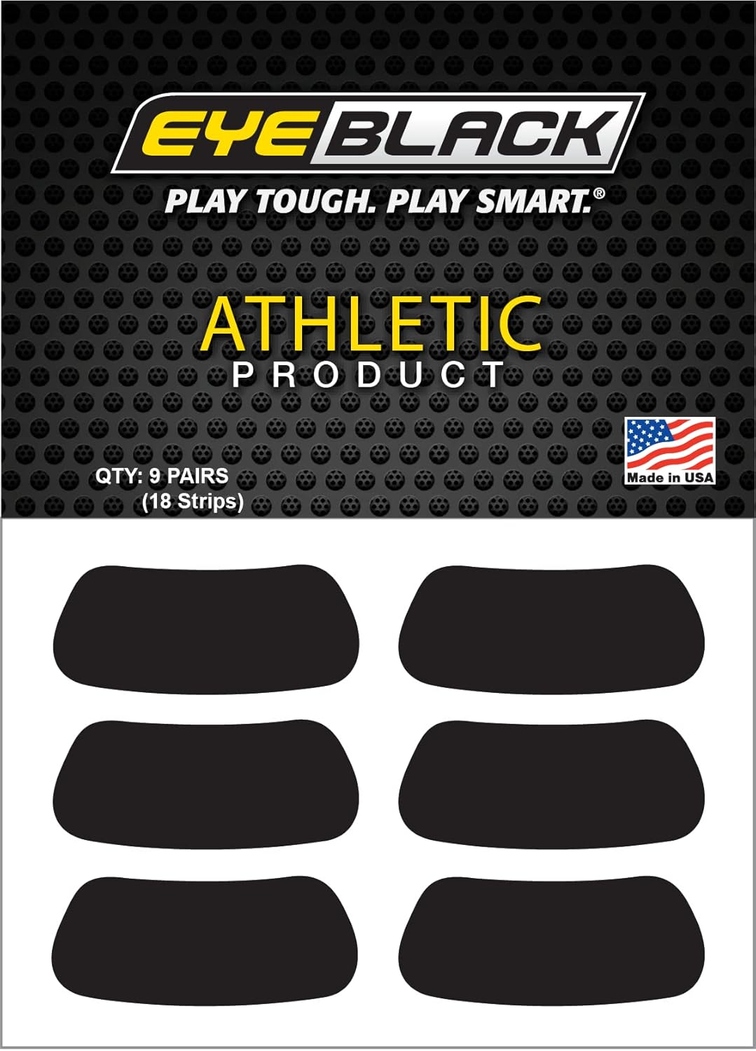 EYEBLACK Athletic Black Stickers, Anti-Glare, Breathable, Skin Safe, Sticks Well Eye Patch, Made in the USA image number 4