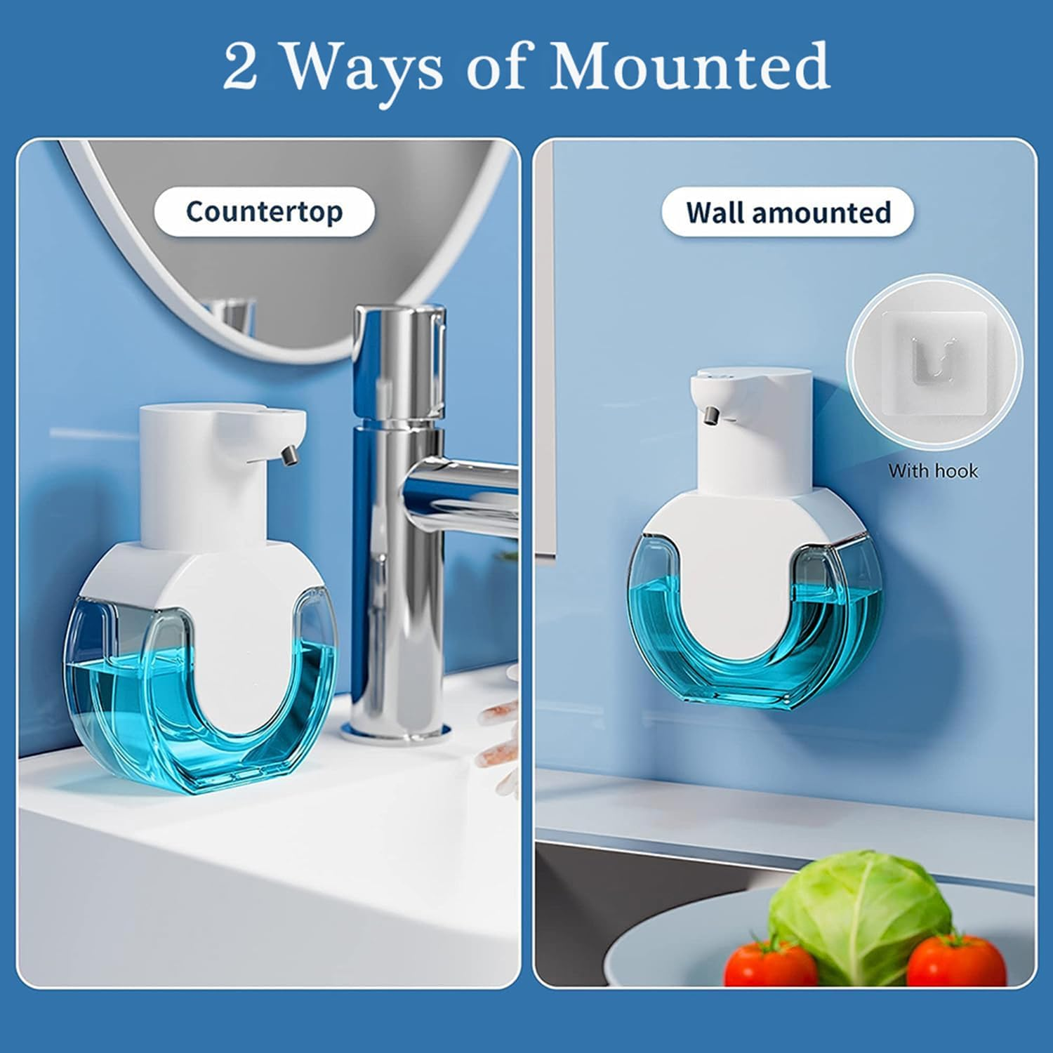 Automatic Foam Soap Dispenser, 420ML Infrared Hand-Free Touchless Soap Dispenser, Dish Liquid Shampoo Rechargeable Auto Hand Soap Dispenser (Foam Soap) image number 5