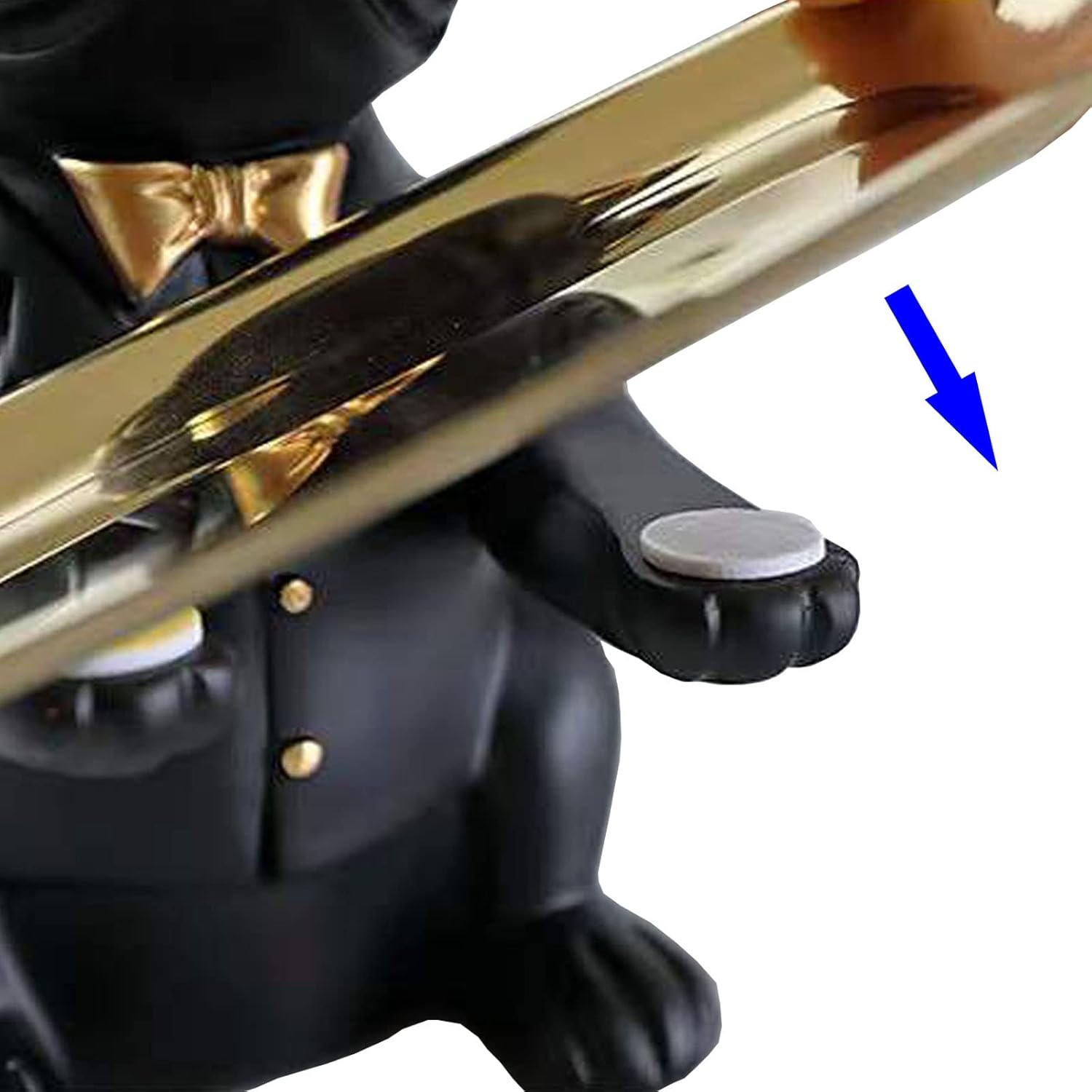 POKSAUAE Resin Bulldog Desk Storage Statue Good Storage Box for Keys, Household Items, Etc Black image number 6