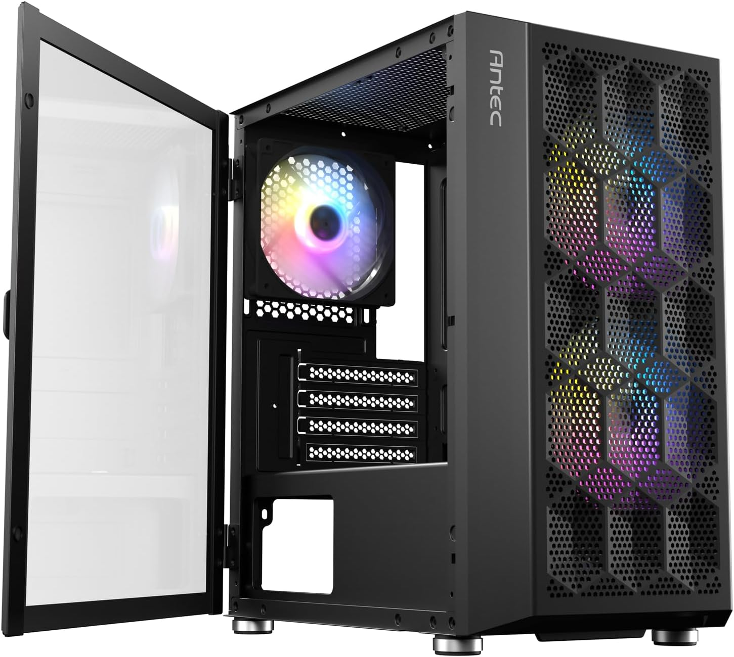 Antec NX200M RGB NX Series Mini Tower M-ATX Computer Gaming Case, Black image number 3