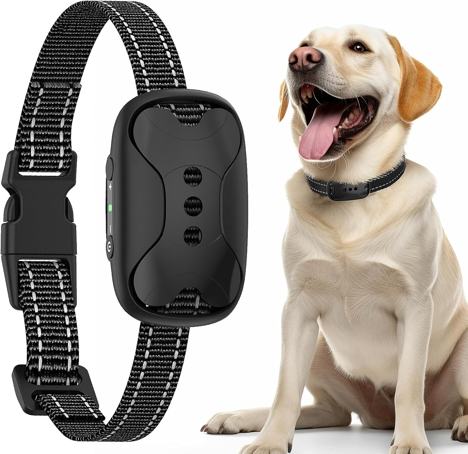 Dog Bark Collar - Rechargeable Smart anti Barking Collar for Dogs - Waterproof No Shock Bark Collar for Small/Medium/Large Dogs - anti Bark Collar for Dogs with 5 Sensitivity Levels (Black)
