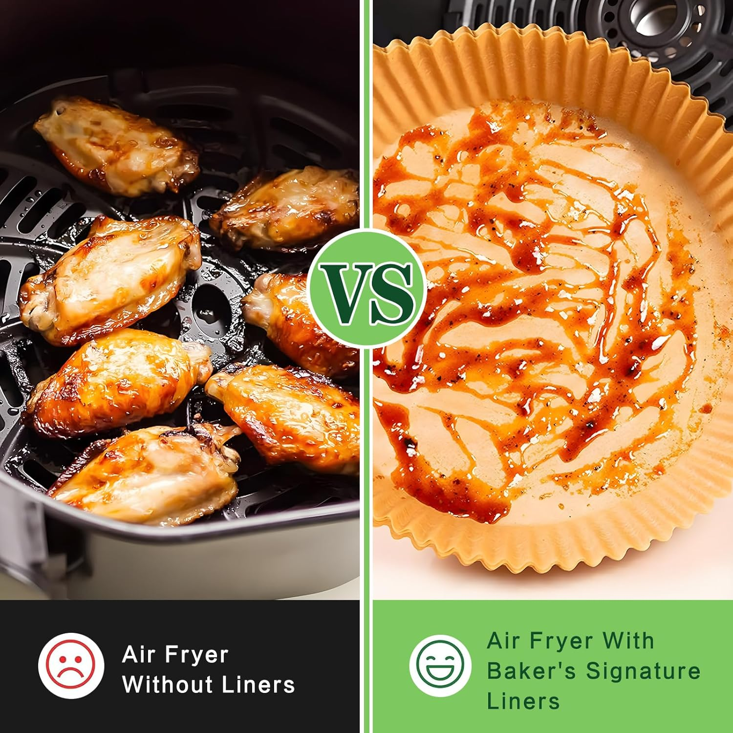 Air Fryer Paper Liners, 200PCS Non-Stick Oil Resistant, 8 Inch/20Cm Air Fryer Liners Disposable, Baking, Roasting Microwave image number 5