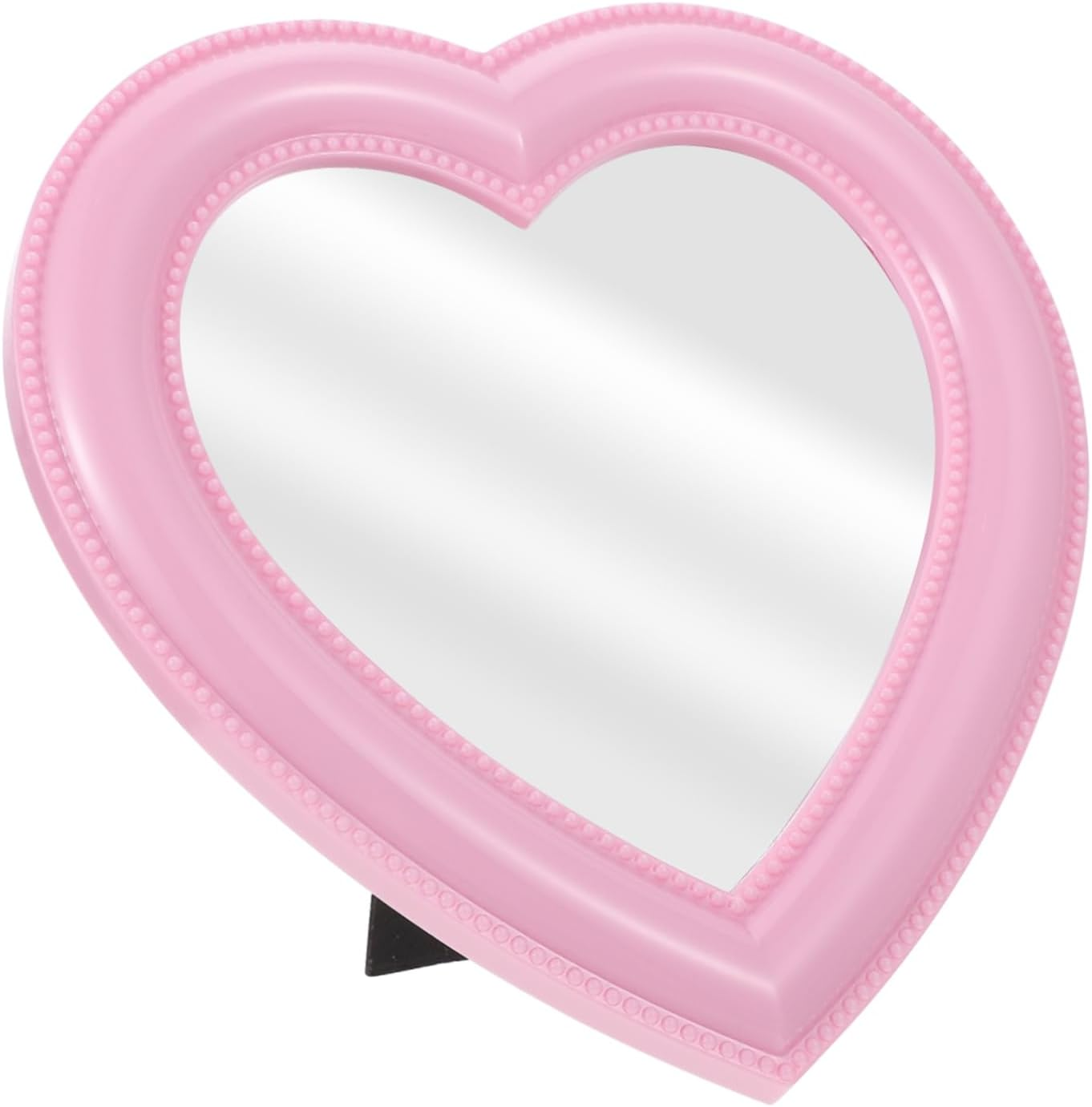 1Pc Heart-Shaped Cosmetic Mirror Vintage Heart Mirror Desktop Make up Wall Mounted Makeup Room Decor Girl Bulk Aluminum White Travel Appendix