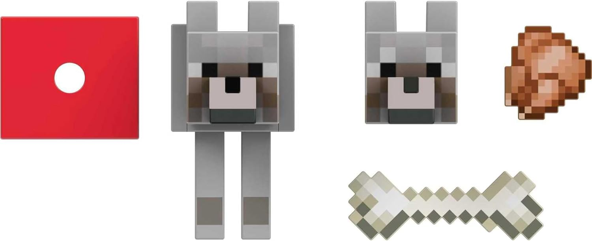 Mattel Minecraft Diamond Level Wolf Action Figure & Die-Cast Accessories, Collectible Toy Inspired by Video Game, 5.5 Inch image number 6