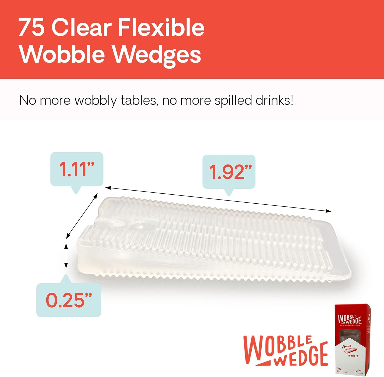 Wobble Wedges Multi-Purpose Shims-Soft Clear 75 Pack -Easy to Trim -Protect Delicate Surfaces -Level Restaurant Tables, Household Furniture and Plumbing Fixtures -Use as Clamping Pad on Angled Surface image number 5