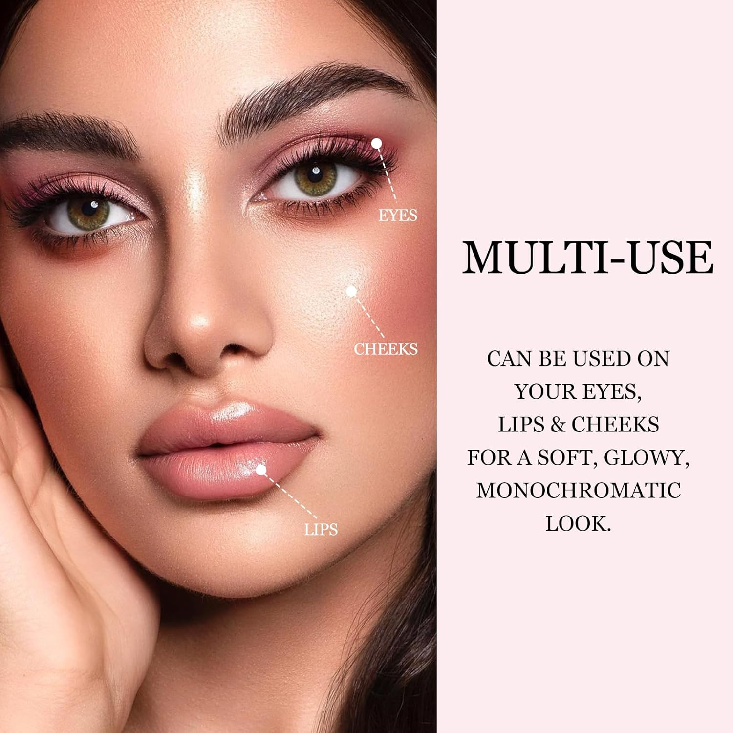 Erinde Cream Blush Stick with Brush, 3 in 1 Cheek Blush & Lip Tint & Eyeshadow Makeup Stick, Lightweight, Easy to Use, Waterproof, Long-Lasting, Ideal Cheek Makeup Gifts for All Skin Tones image number 3