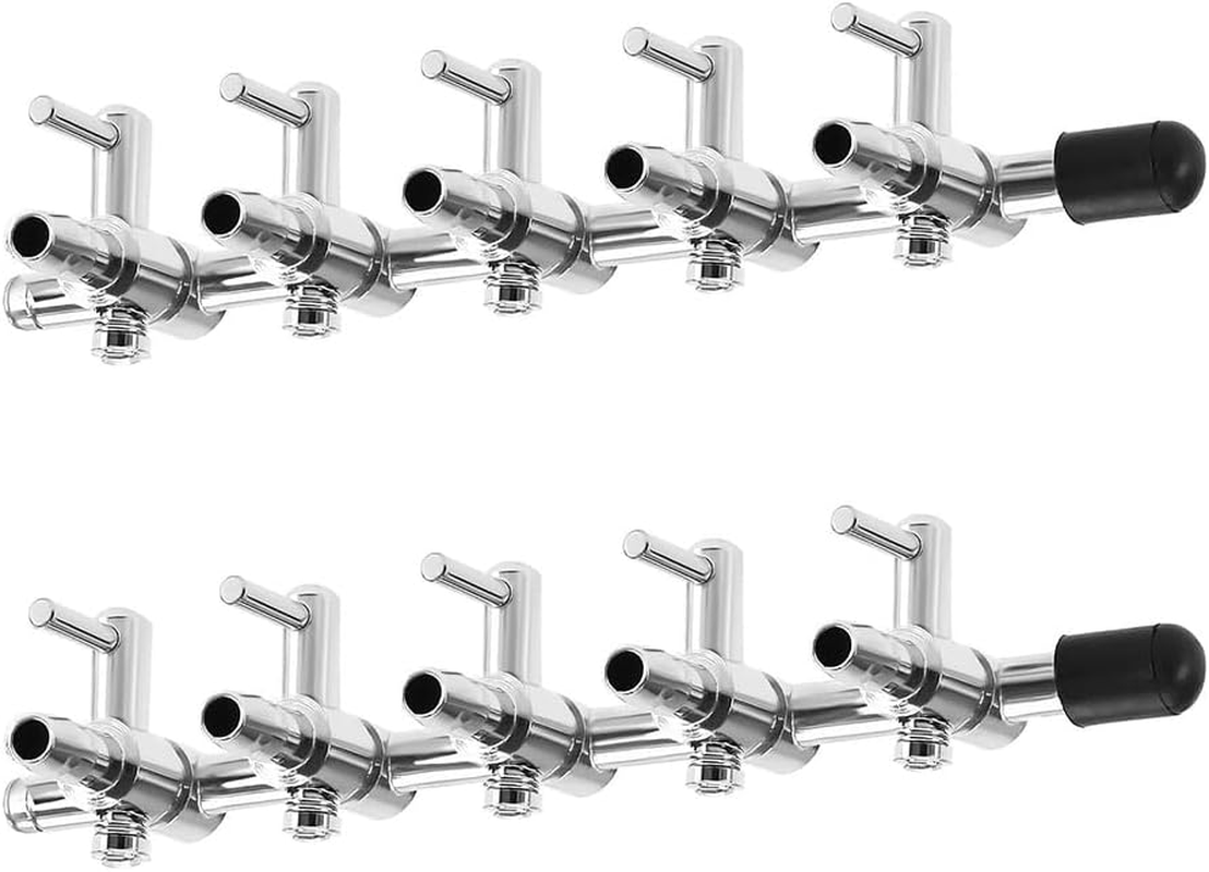 Stainless Steel Air Flow Splitter Pump Lever Valve,2Pcs 4 Way Aquarium Air Distribution Tubes Stainless Steel Aquarium Air Splitter Tube Air Flow Control Valve,4 Way Air Flow Splitter Pump Lever Valve