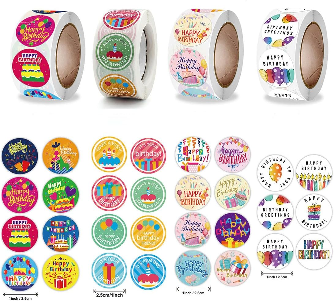 2000PCS Kid Stickers，Birthday Party Decoration,Happy Birthday for Kids Reward Stickers