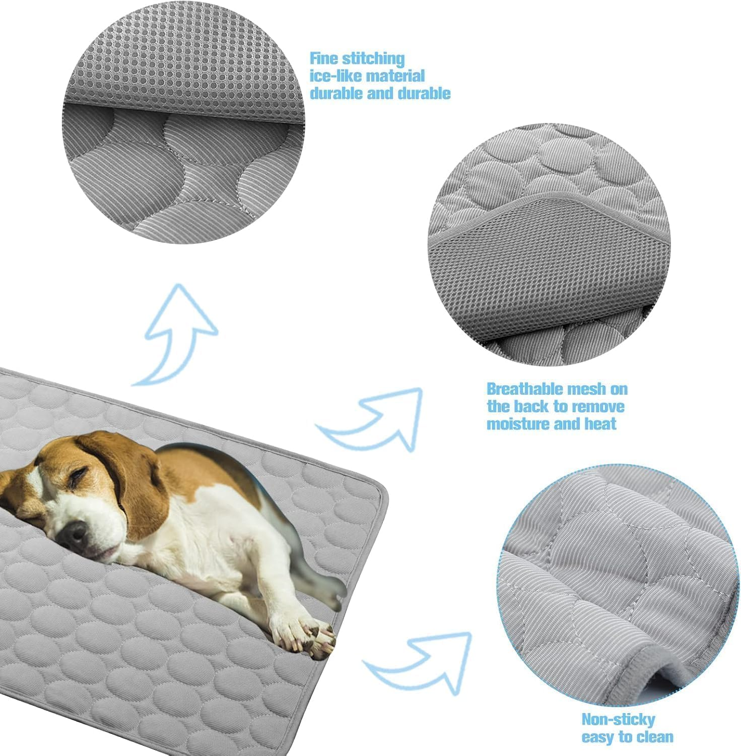 Washable Pee Pads for Dogs, Reusable Pee Pads Prevent Leakage Non-Slip, Waterproof Pet Training for Puppy Playpen, Crate, Whelping Box, Potty Training (Grey) image number 5