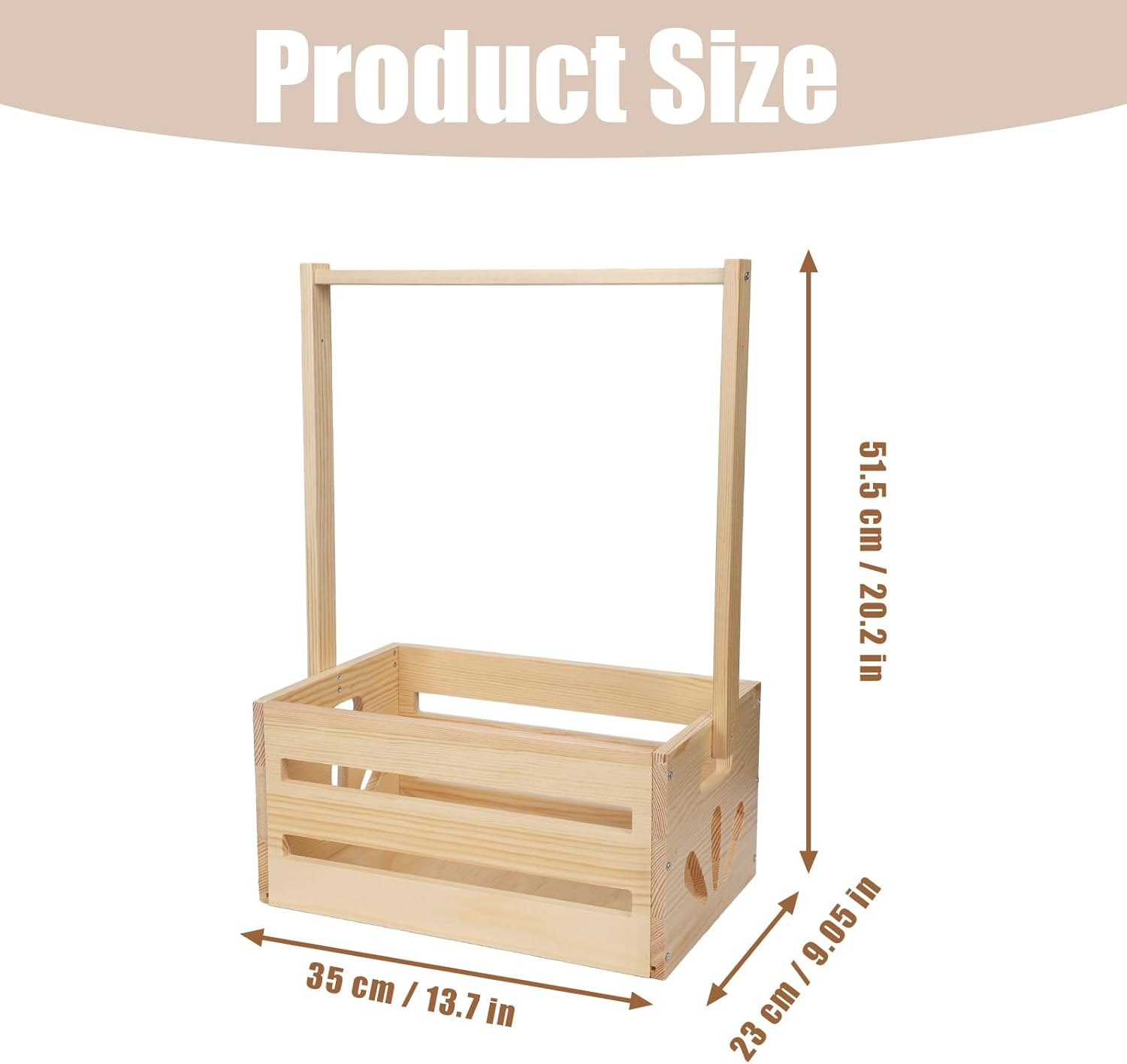 Wooden Baby Shower Crate Closet, Baby Basket with Handle Baby Clothes Rack for Baby Shower Gift Crate Baby Storage Crate Hamper Pregnancy Gifts for New Born Baby Shower New Parents image number 5