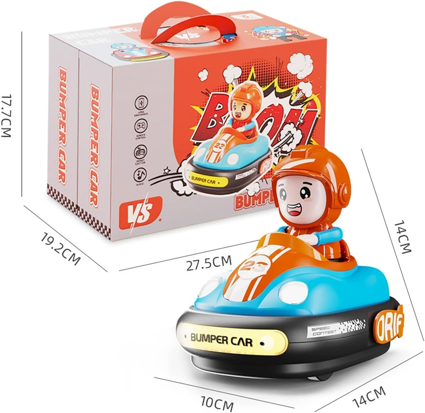 Remote Control Car Toy for Kids RC Bumper Car Toys with Light Music Sound RC Battle Race Cars Set of 2 Players Kids Cars Toddler for Boys and Girls image number 2