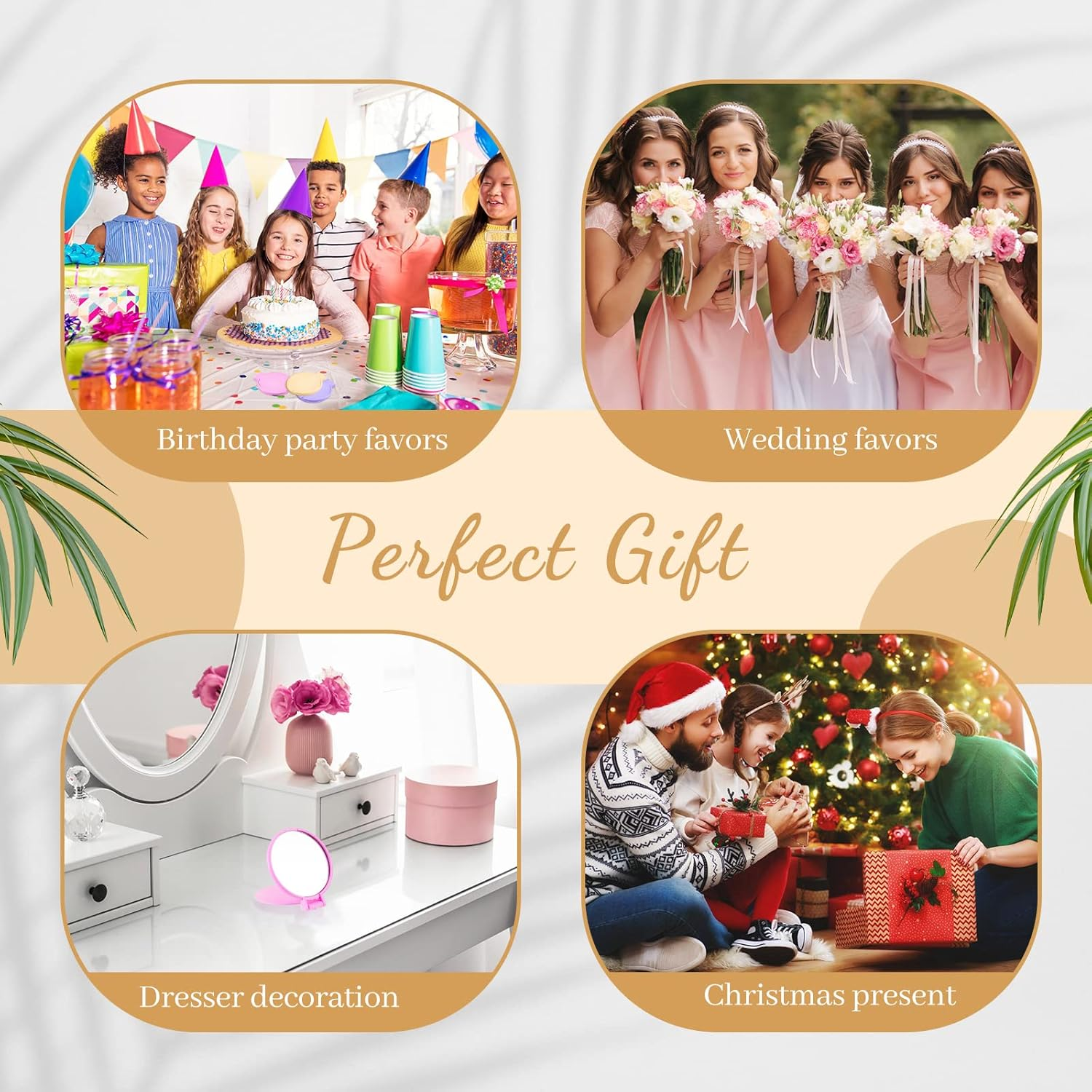 Juexica 180 Pcs Compact Mirror Bulk for Women Mini Folding Mirror Portable Pocket Makeup round Small Vintage Travel for Cosmetic Purse Bag Gifts Mom Daily Use (Classic Colors)