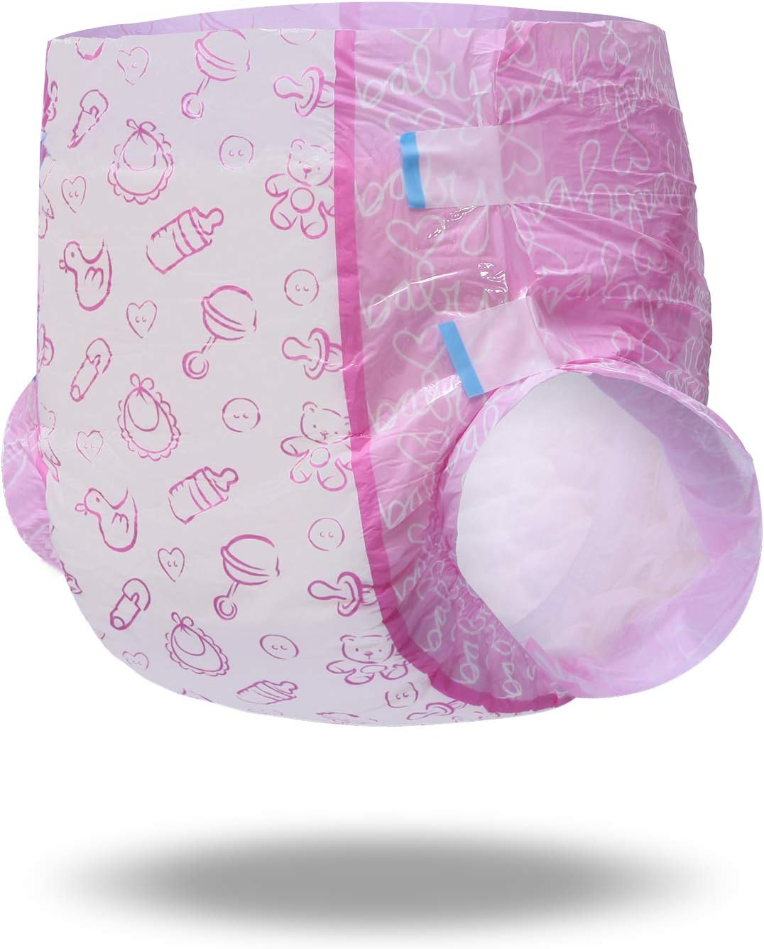 Littleforbig Printed Adult Brief Diapers 2 Pieces - Nursery Pink (M) image number 2