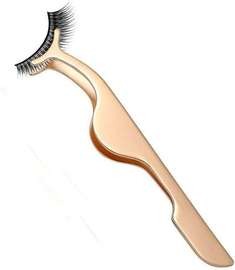 False Eyelashes Applicator Tool Eyelash Extension Tweezers Remover Clip Tweezers Nipper (Golden) image number 3