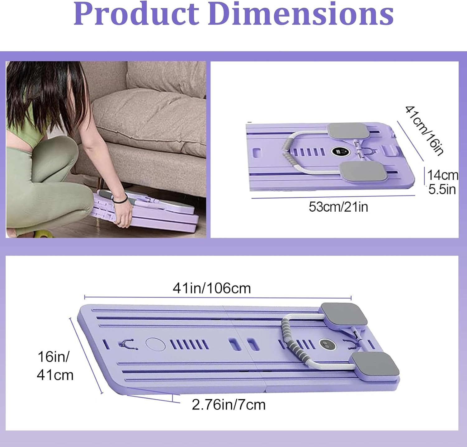 Pilates Board Reformer Set, Foldable Reformer Pilates Machine for Home Gym, 5 In1 Portable Home Workout Pilate Equipment for Core Strength, Full-Body Fitness image number 3