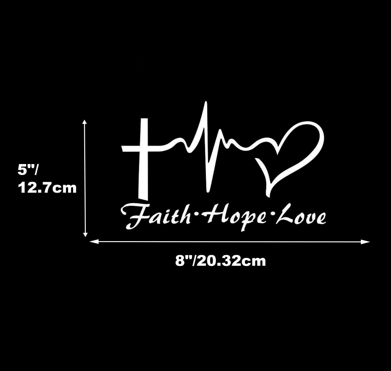 Faith Hope Love Sticker Cross Heatbeat Car Decal Religious Christian Jesus God Window Bumper Decal Sticker Suitable for Cars, Trucks image number 2