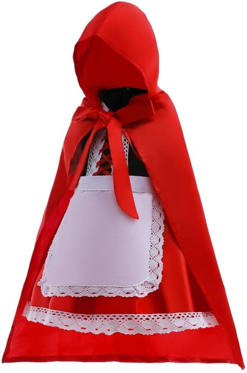 Dressy Daisy Little Red Riding Hood Fancy Dress up Costume Set with Cloak Cape for Toddler Girls Size 2 to 14 image number 3
