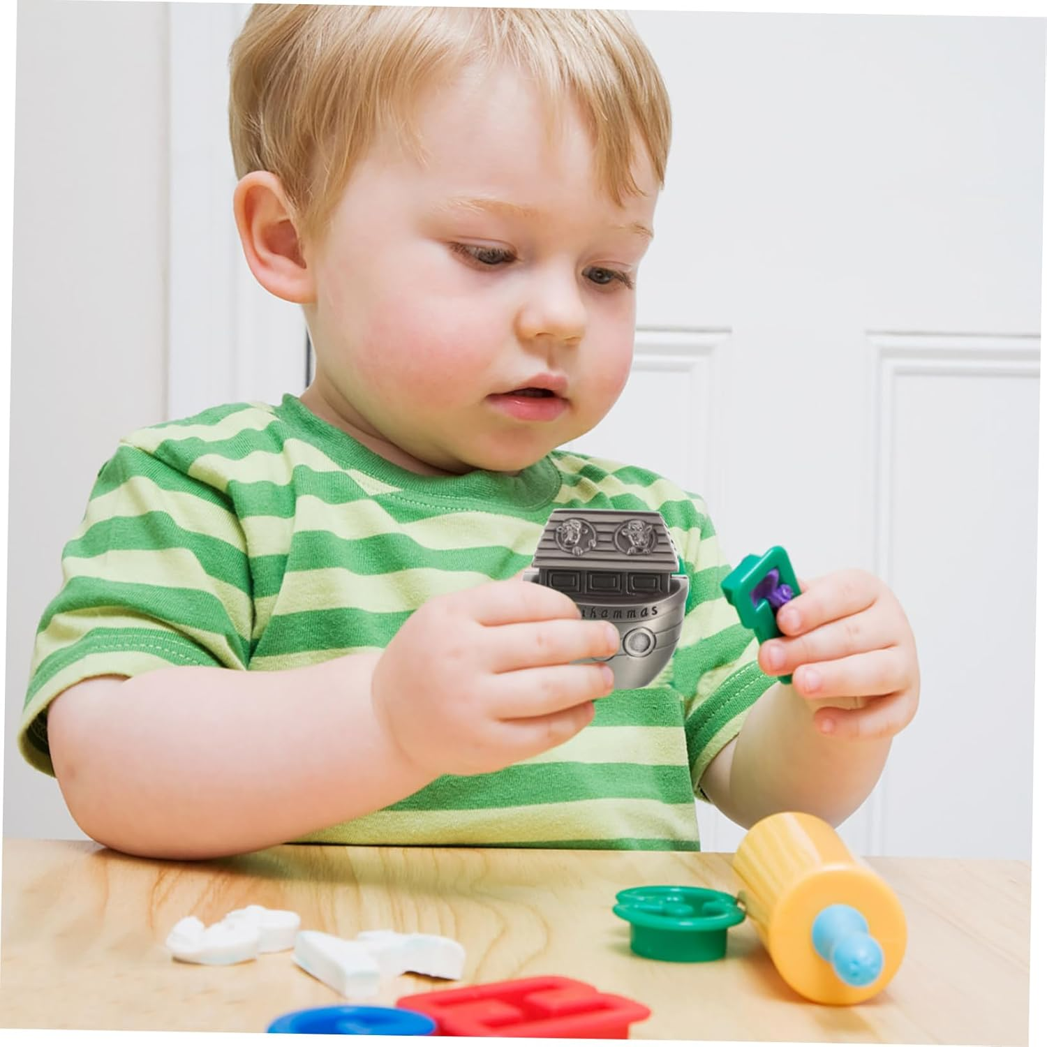 2Pcs Metal Keepsake Box for Teeth Hair Curls Adorable House Design Organizer for Childhood Memories Parents image number 2