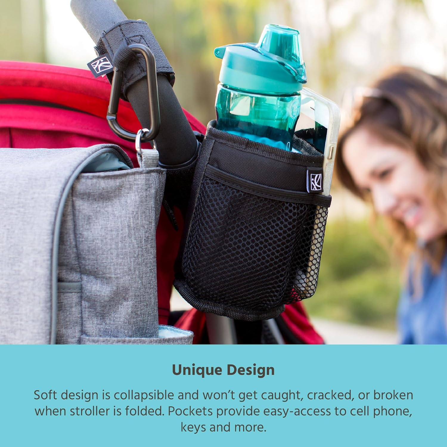 J.L. Childress Cup 'N Stuff Stroller Pocket, Black, One Size image number 5