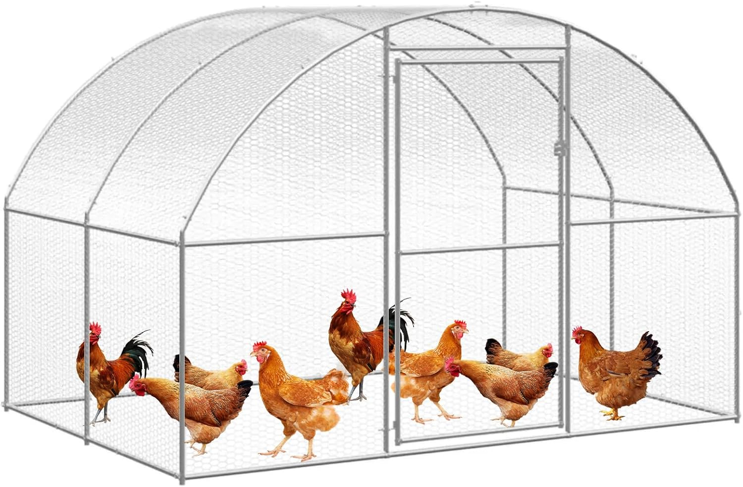 Chicken Coop Large Rabbit Hutch, 3X2X2 M Coops Pet House Run Cage Walk in Guinea Pig Ferret Bunny Hen Chook, Outdoor Metal Door Farm image number 3