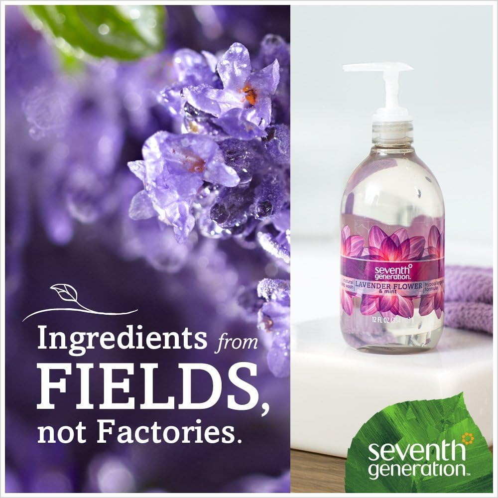 Seventh Generation Hand Wash, Lavender Flower and Mint, 12 Ounce (Pack of 6)