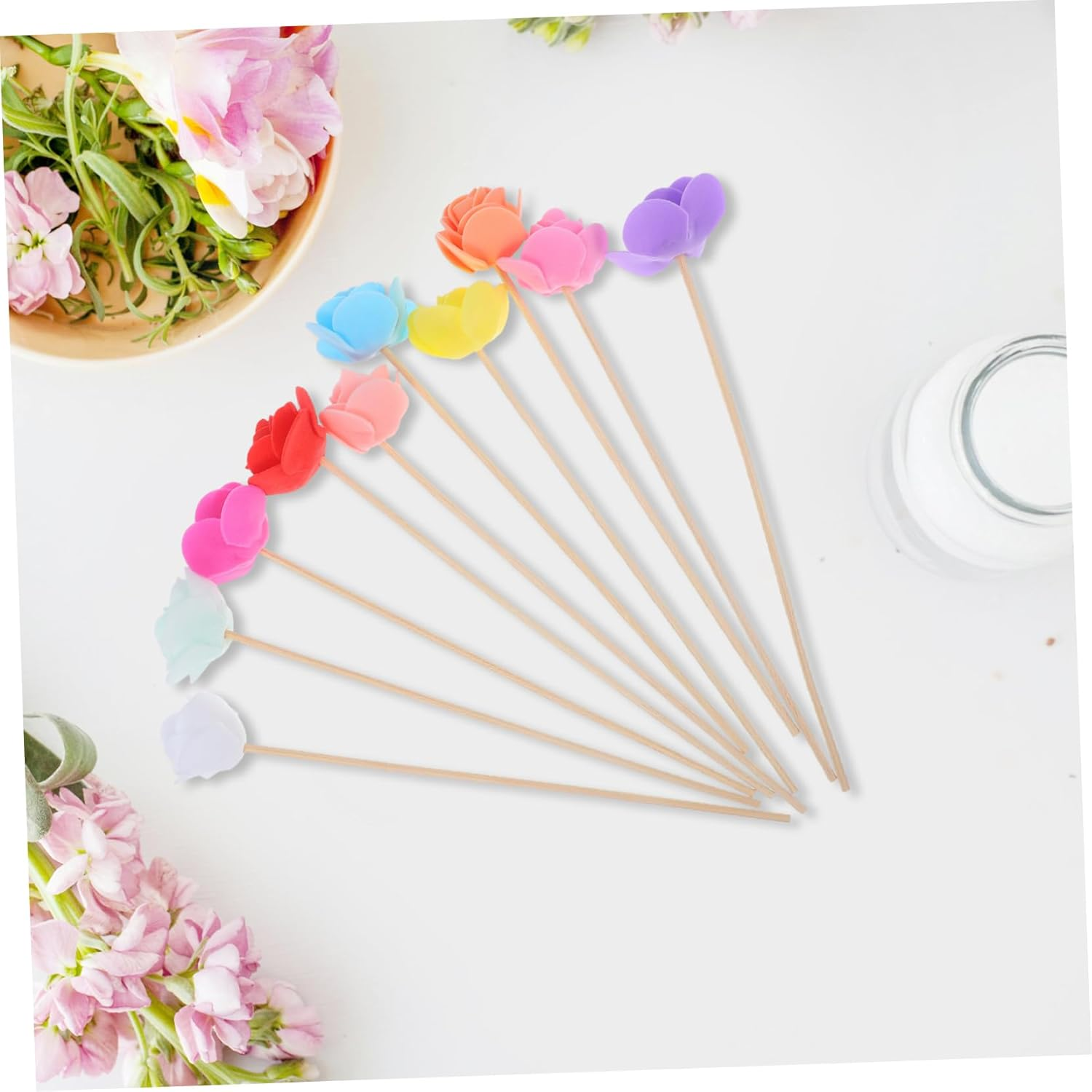 10Pcs Decorative Wood Diffuser Sticks Artificial Dried Flowers for Essential Oil for Home Office and Yoga Rooms Indoor Fragrance and Atmosphere image number 1