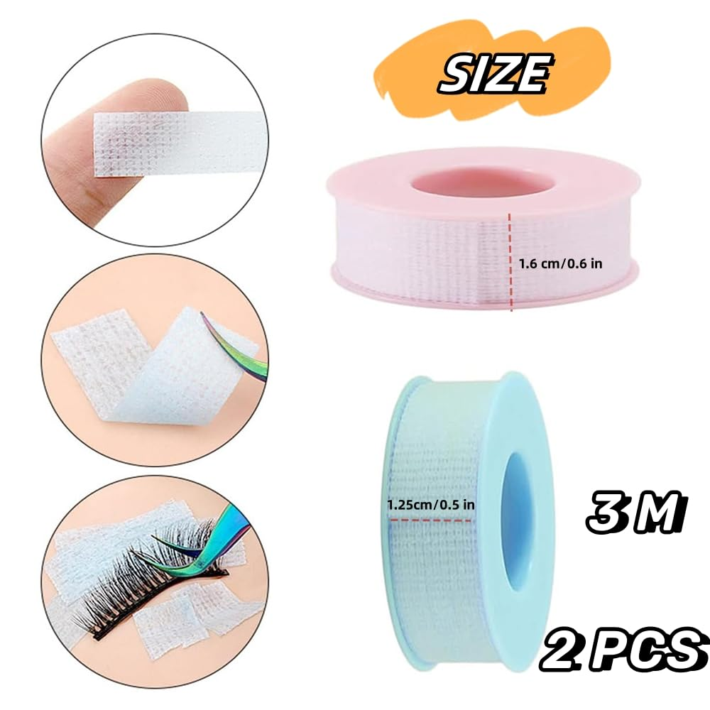 Silicone Gel Tape for Lash Extension - 2Pcs Eye Gel Duct Band, Mascara and Eyelash Fabric Tape (Blue) image number 2