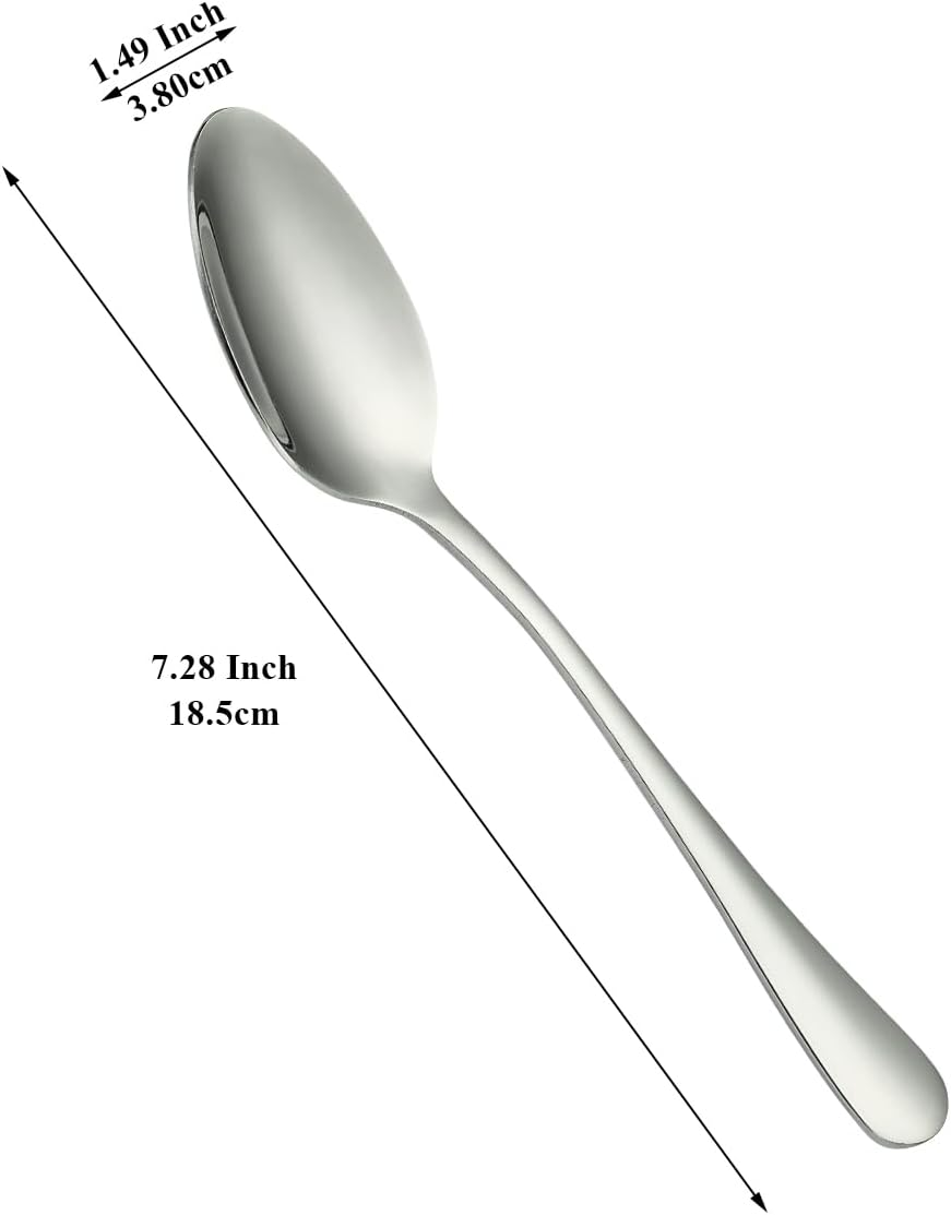Evanda 12-Piece Modern Stainless Steel Dinner Spoons, 18.5Cm, Dishwasher Safe image number 2