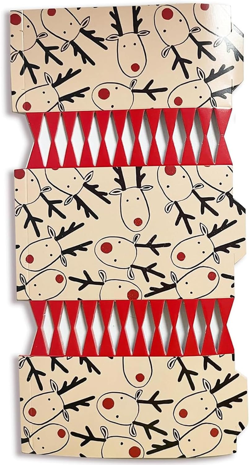 Volsha 10 Luxury Chritmas Crackers, 10 Hats 20 Strings Christmas Party Game Deer DIY Cracker Festive Seasonal (Brown) (Brown) image number 1