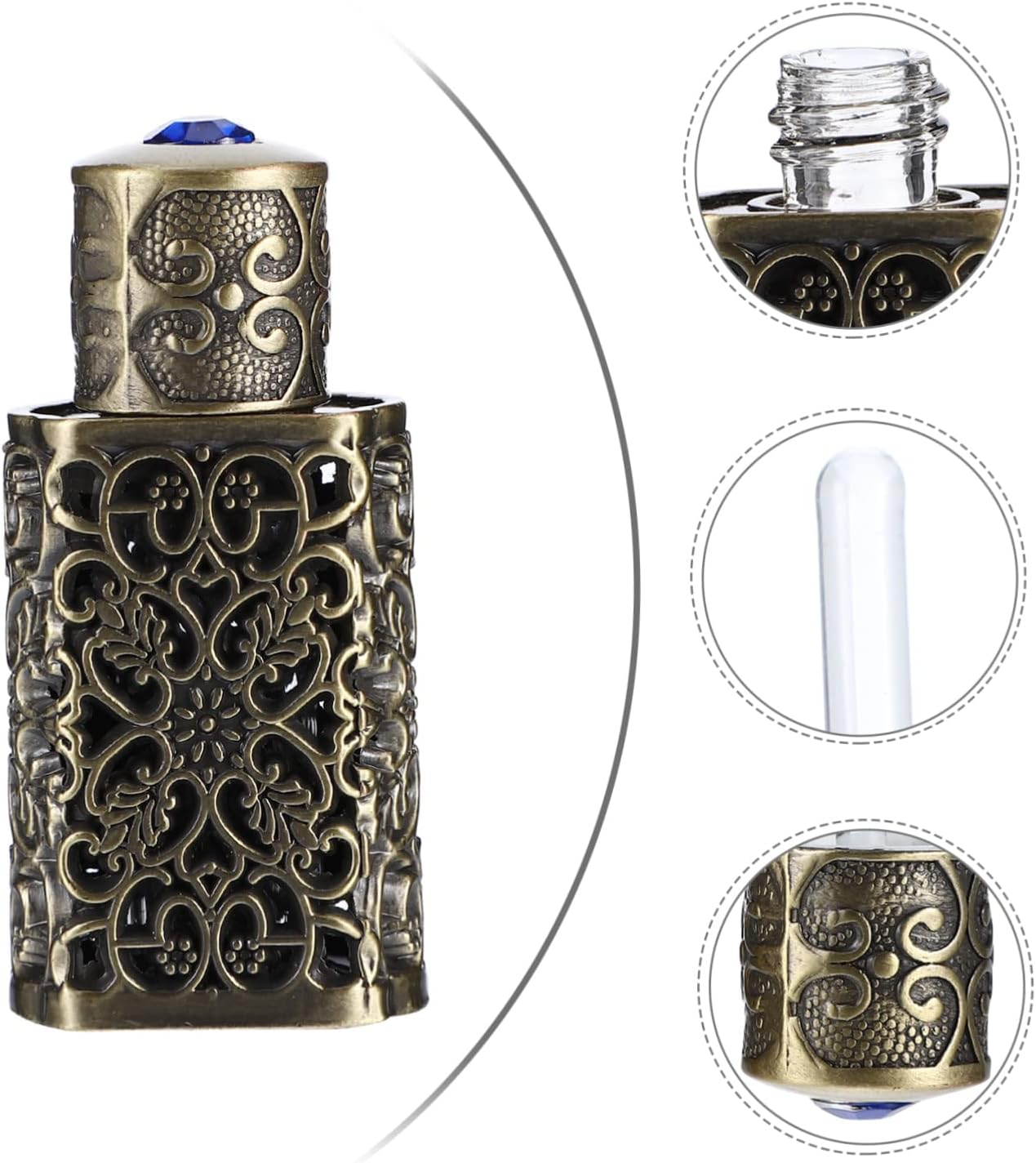 3Pcs Metal Glass Engraving Perfume Bottle 3Ml Essential Oil Dispenser Portable Travel Spray image number 2