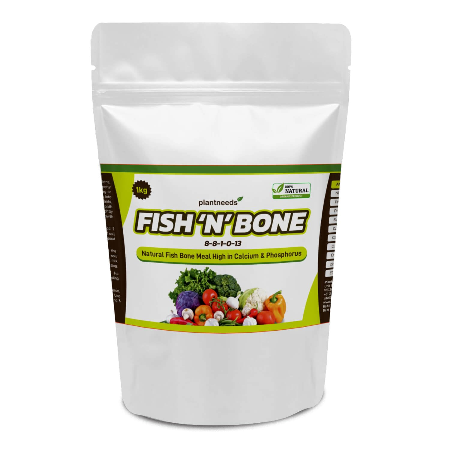 Plant Needs Fish N Bone 2.5 Kg Powder I 100 % Organic I Fish Bone Meal Fertilizer I 8-8-2-13 I