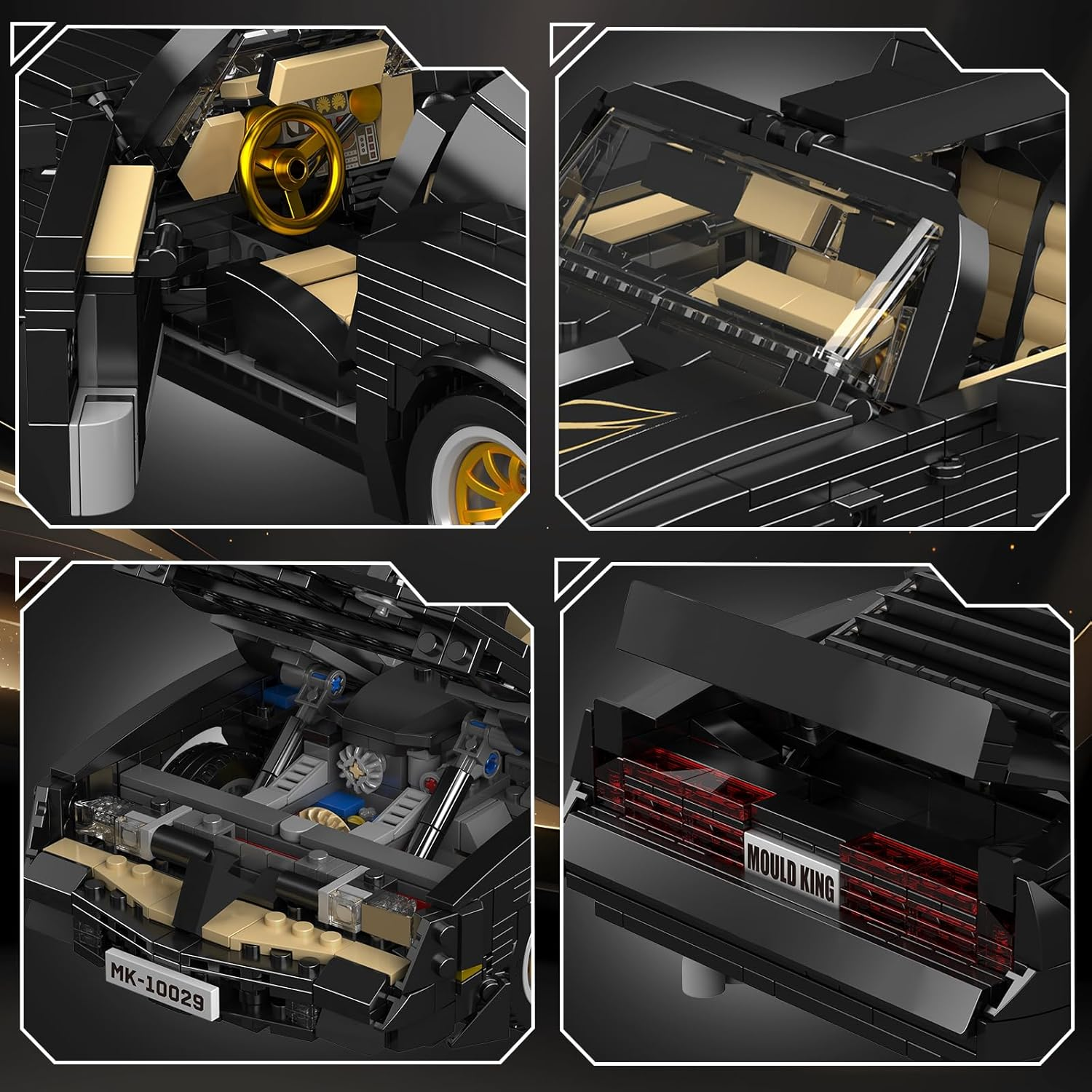 MOULD KING 10029 Technical Sports Car Building Kit,1557+ PCS Firebird Muscle Car Model, Creative Construction Toy for Teens and Adults 14+ image number 5