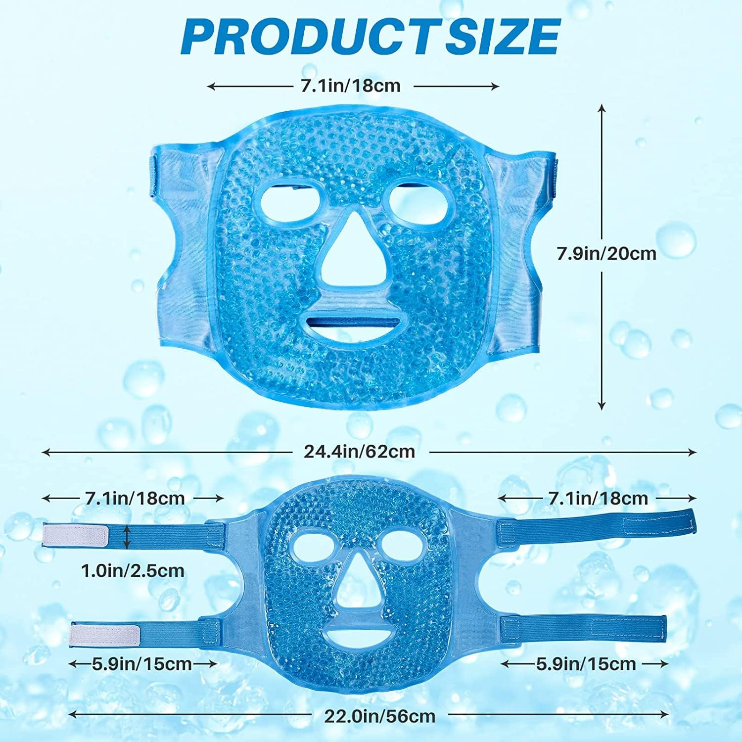 2Pack Gel Beads Face & Eye Masks Kit Hot/Cold Mask Cooling Ice/Heat Facial Eye Pack Therapy