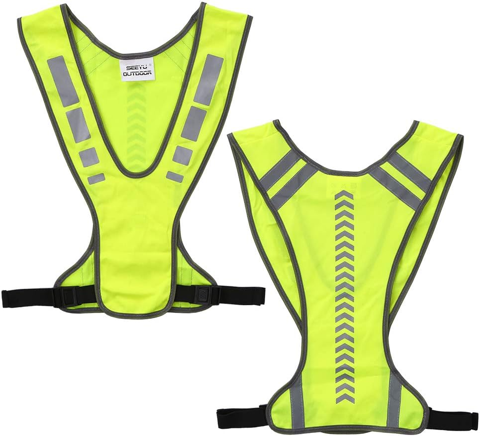 High Visibility Safety Vest Outdoor Sports Running Cycling Reflective Vest with Pocket image number 4