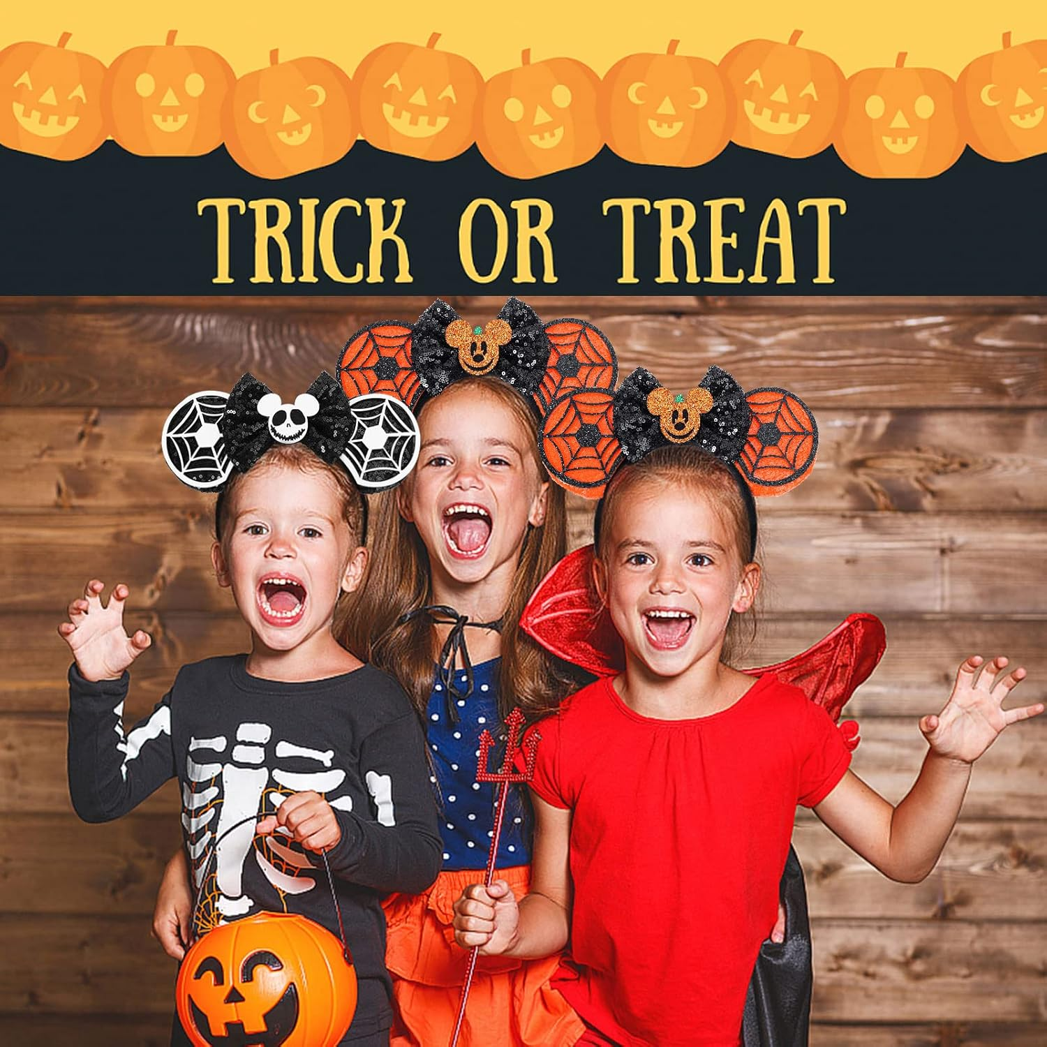 ETLUK Mouse Ears Headbands, 2 PCS Bow Headband, Classic Shiny Bow Cute Headbands for Women, Girls