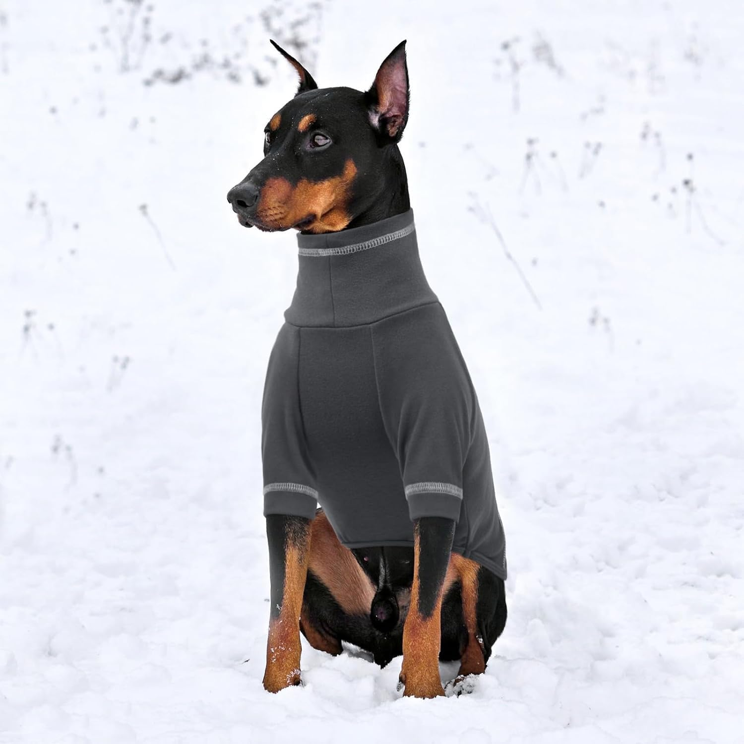 Kuoser Fleece Dog Sweater, Soft Pullover Large Dog Sweater, Turtleneck Dog Sweaters for Small Dogs Girl Boy, Fall Warm Dog Winter Clothes with Sleeves, Dog Fleece Sweatshirt Vest Coat(S,Darkgray) image number 5