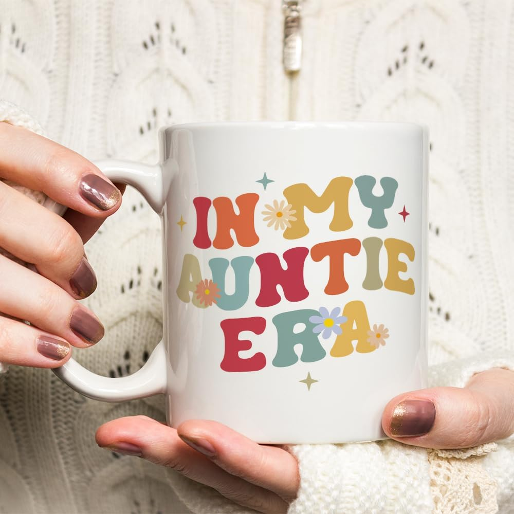 Fatbaby Auntie Coffee Mug Gifts for New Aunt,Pregnancy Announcement Gifts for First Time Aunt, Aunt to Be, Mother'S Day Birthday Christmas Gifts for Aunt 11OZ