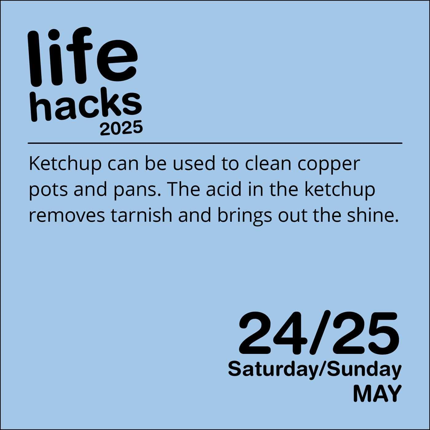 Life Hacks 2025 Day-To-Day Calendar image number 1