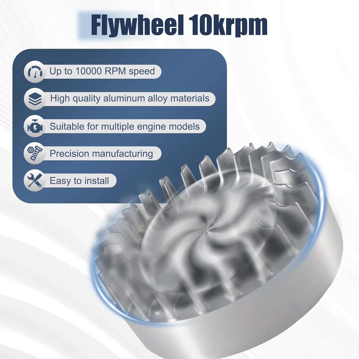 Flywheel 10Krpm for Predator 212Cc 196Cc 224Cc Nonhemi Cast,Fit Honda GX200,69730 69736 Aluminum image number 4