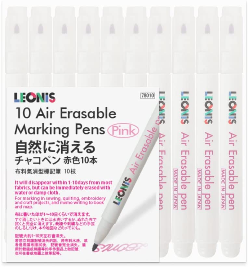 LEONIS Disappearing Ink Fabric Marking Pen Pink 10 Count Pack [ 78010 ] image number 6