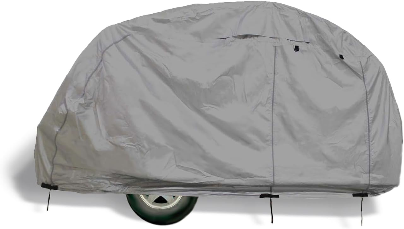 Eliteshield Premium Teardrop Trailer Camper Covers, Tear Resistant Teardrop RV Camper Cover with Access Panels, Fits 8'&ndash;10'L 5.5'W Gray Color image number 6