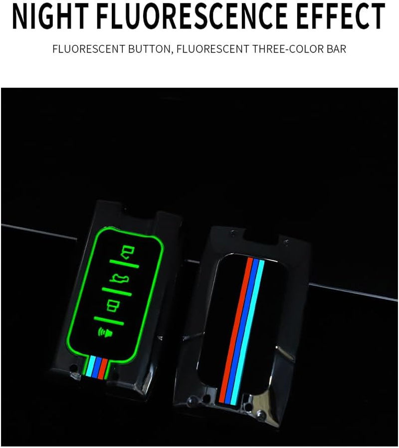 Ontto Metal Car Key Fob Cover Fit for Great Wall GWM WEY Tank 300 500 Tank300 Tank500 Smart Key Case Keyring Silicone Key Shell Holder Bag Keychain Accessories 4 Buttons Black A - B-Black image number 6