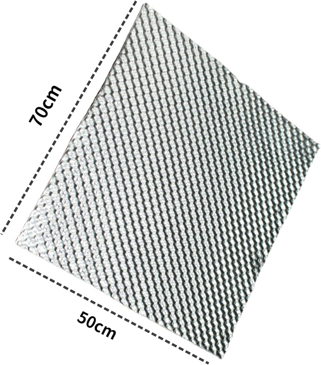 Embossed Aluminum Heat Shield Automotive 20'' X 27.5'' High Temp Thermal Barrier Exhaust Wrap Electrical for Cars/Turbo Manifold image number 1