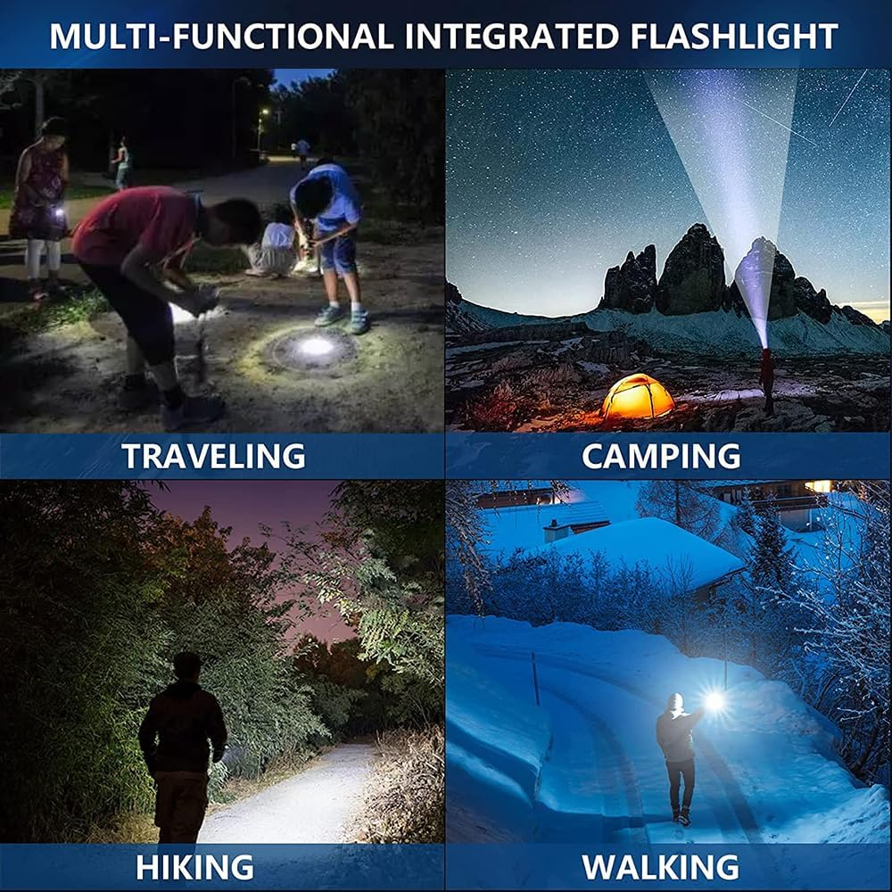 LED Flashlight Pack of 5 High Lumen Bright Zoomable Waterproof Powerful Emergency LED Flashlight for Home 5 Modes Camping Equipment Hiking Walking image number 4