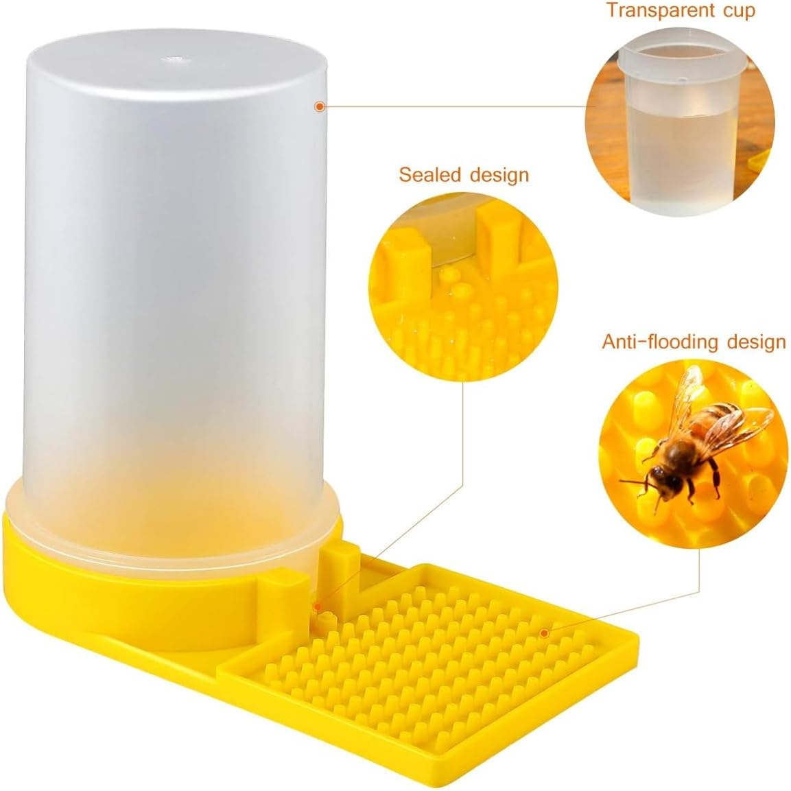 AIMALL 10PCS Bee Feeder Kit - High-Capacity Beekeeping Feeder with Sealed Design for Hive Entrance - Durable and Transparent Point Feeder - 2.75X5.12 Inches image number 5